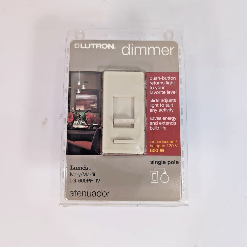 Lutron Lumea Dimmer LG-600PH-IV 600 Watt Single Pole Ivory  Indoor Dimmer New
